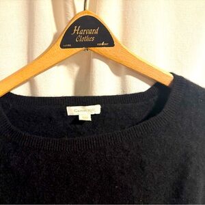 Garnet Hill 100% cashmere sweater with black pace.  Size M So soft and feminine!